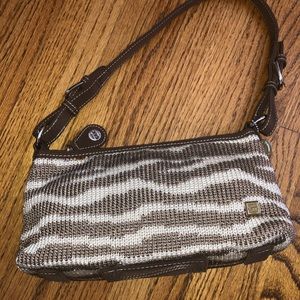 The Sak Cream/Tan Zebra Small Shoulder Purse